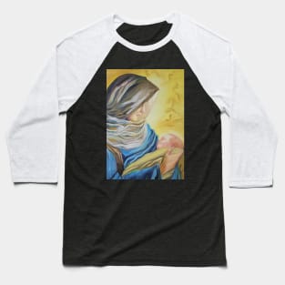 Our Lady of Silence holding baby Jesus Baseball T-Shirt